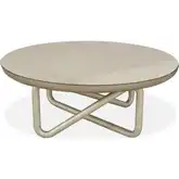 Linea Coffee Table in Champagne Gold Glass & Metal